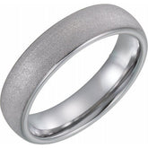 Tungsten 6mm Rounded Edge Domed Sandblasted Band