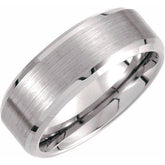 Tungsten 8mm Beveled-Edge Band with a Satin Center