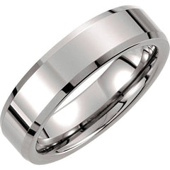 Tungsten 6mm Beveled-Edge Band