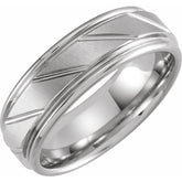 Tungsten 7mm Grooved Band with a Satin Finish