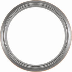 18K Rose Gold PVD Tungsten 8mm Half Round Band