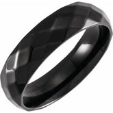 Black PVD Titanium 6mm Faceted Band