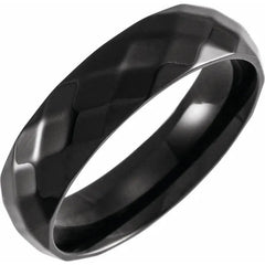 Black PVD Titanium 6mm Faceted Band