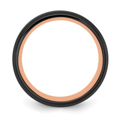 Stainless Steel Black and Rose IP-plated Brushed and Polished 8mm Band