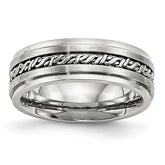 Stainless Steel Brushed and Polished Braided 7mm Band