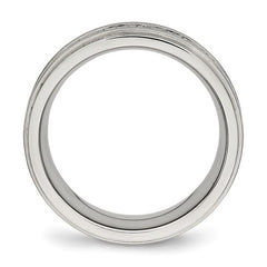 Stainless Steel Brushed and Polished Braided 7mm Band