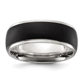Titanium Polished with Brushed Black IP-plated Center 8mm Band