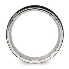 Titanium Polished with Brushed Black IP-plated Center 8mm Band