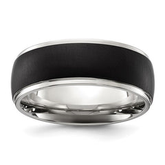 Titanium Polished with Brushed Black IP-plated Center 8mm Band