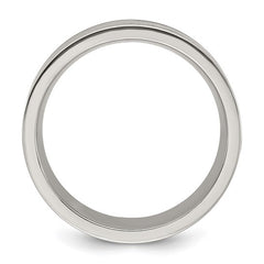 Titanium Polished with Black Resin and Wood Inlay 8mm Band