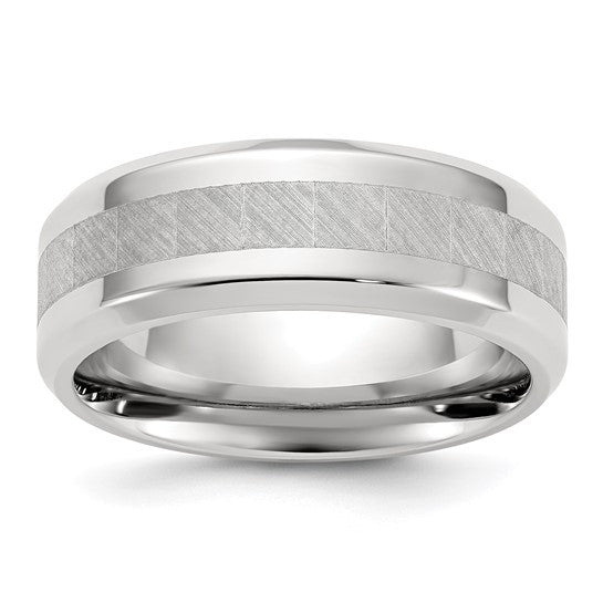 Titanium Polished with Brushed Center 8mm Band