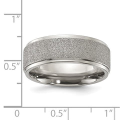 Titanium Polished Laser-cut Center 8mm Band