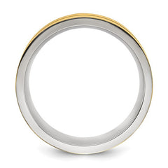 Titanium Brushed and Polished Yellow IP-plated 8mm Band