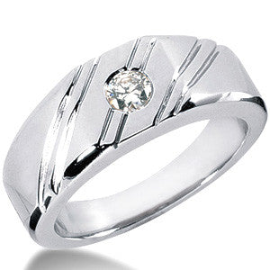 4mm, 0.25ct Round Mens Moissanite Ring