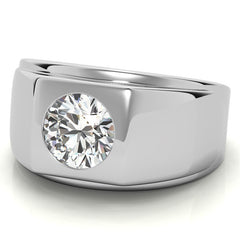8mm, 2ct Round Mens Moissanite Ring