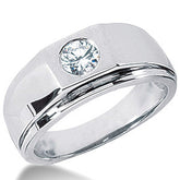 5mm, 0.50ct Round Mens Moissanite Ring