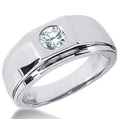 5mm, 0.50ct Round Mens Moissanite Ring