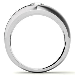 6.5mm, 1.0ct Round Mens Moissanite Ring