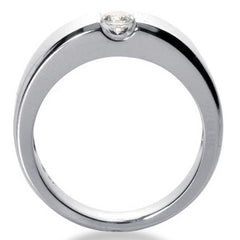 6.5mm, 1.0ct Round Mens Moissanite Ring