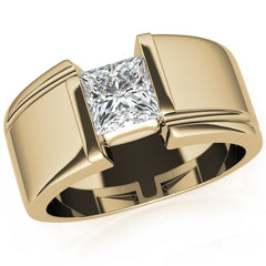 Princess Mens Moissanite Ring