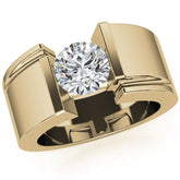 8mm, 2ct Round Mens Moissanite Ring