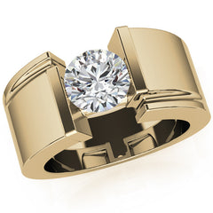 8mm, 2ct Round Mens Moissanite Ring