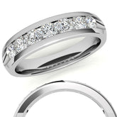 3.5mm, 1.05ct Round Channel Mens Moissanite Ring