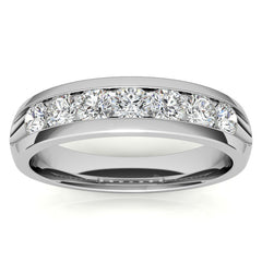 3.5mm, 1.05ct Round Channel Mens Moissanite Ring