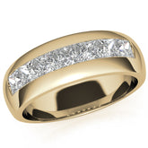 3.5mm, 1.96ct Square Channel Mens Moissanite Ring