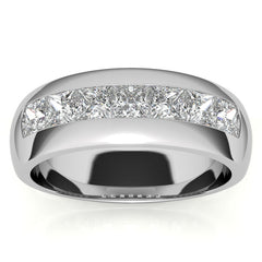 3.5mm, 1.96ct Square Channel Mens Moissanite Ring