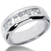 3mm, 1.26ct Princess Channel Mens Moissanite Ring