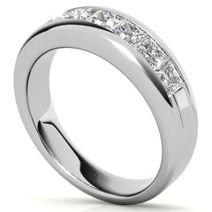 3.5mm, 1.96ct Square Channel Mens Moissanite Ring