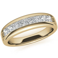 3mm, 1.44ct Square Channel Mens Moissanite Ring
