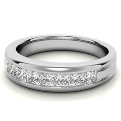 3mm, 1.44ct Square Channel Mens Moissanite Ring