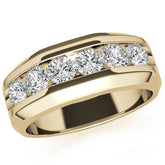 4mm, 1.5ct Round Channel Mens Moissanite Ring