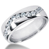 Round Channel Mens Moissanite Ring (0.90ct)