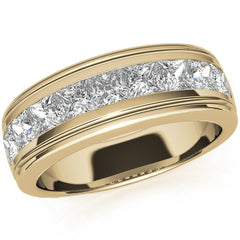 2.5ct Square Channel Mens Moissanite Ring