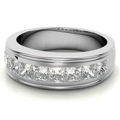 2.5ct Square Channel Mens Moissanite Ring