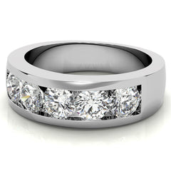 5mm Round Channel Mens Moissanite Ring