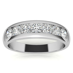 3.5mm Round Channel Mens Moissanite Ring