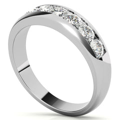 3.5mm Round Channel Mens Moissanite Ring