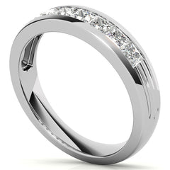3mm Square Channel Mens Moissanite Ring