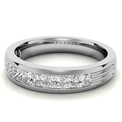 3mm Square Channel Mens Moissanite Ring