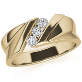 3mm Round Channel Mens Moissanite Ring