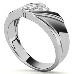 3mm Round Channel Mens Moissanite Ring
