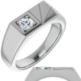 4.5mm/0.35ct Round Brilliant Moissanite Offset Mens Band