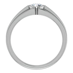 5mm/0.50ct Round Half Bezel Moissanite Mens Ring