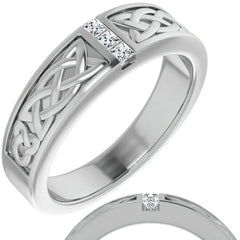 0.36ct Celtic Knot Moissanite Mens Ring