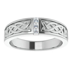 0.36ct Celtic Knot Moissanite Mens Ring