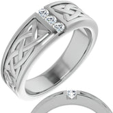 0.09ct Celtic Knot Moissanite Mens Ring